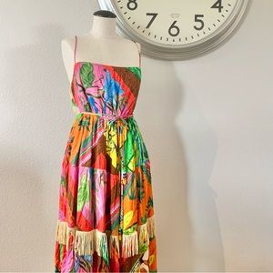 FARM Rio Colorful Patchwork Midi Dress